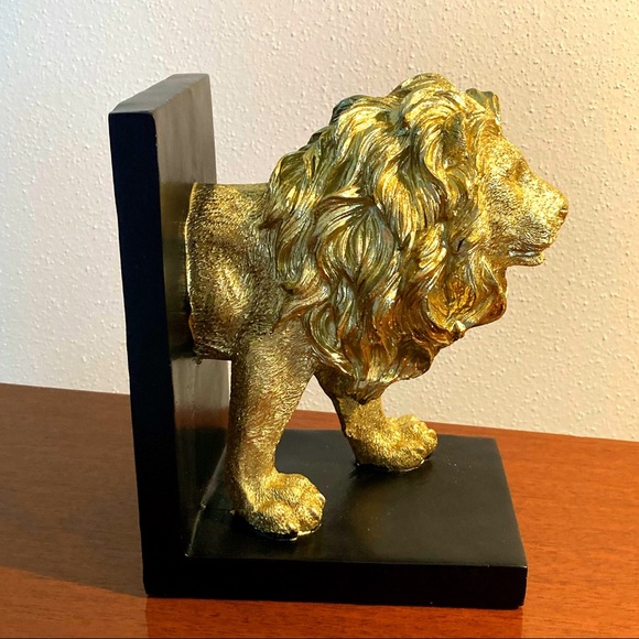 Golden Lion Sculpture Bookends LEO Astrology - Picture 4 of 5